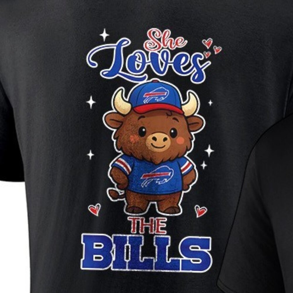 Buffalo Bills she loves the Bills mascot T shirt 91 - Picture 2 of 6